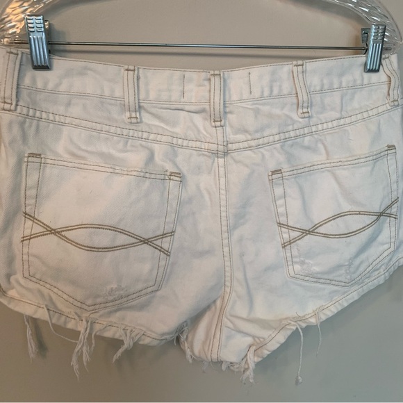 Abercrombie & Fitch White Ripped Jean Shorts High Rise 31 - Picture 2 of 8